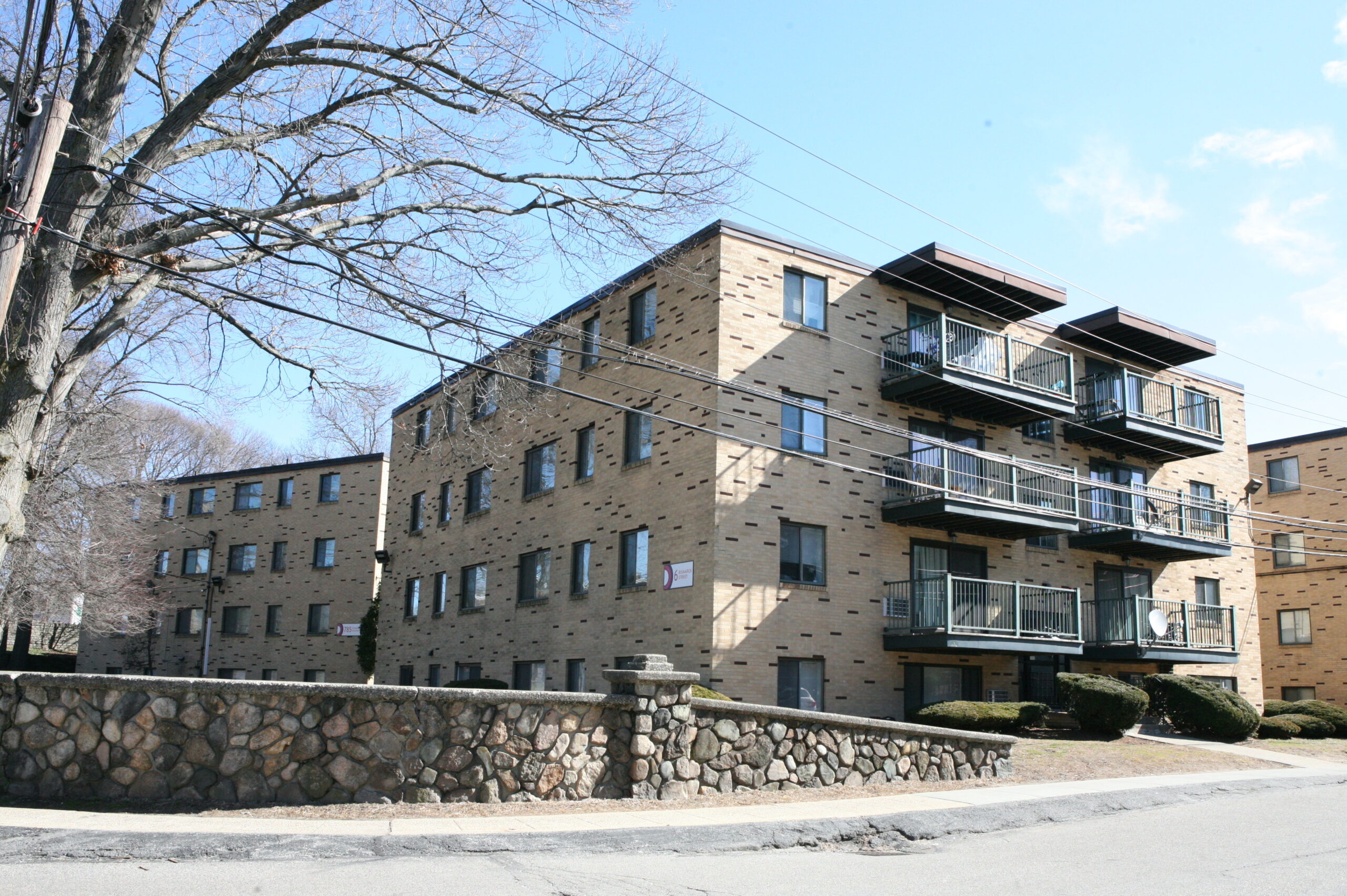 A view of the Fairlawn Estates as seen from Bismarck Street in Mattapan. Seth Daniel photo