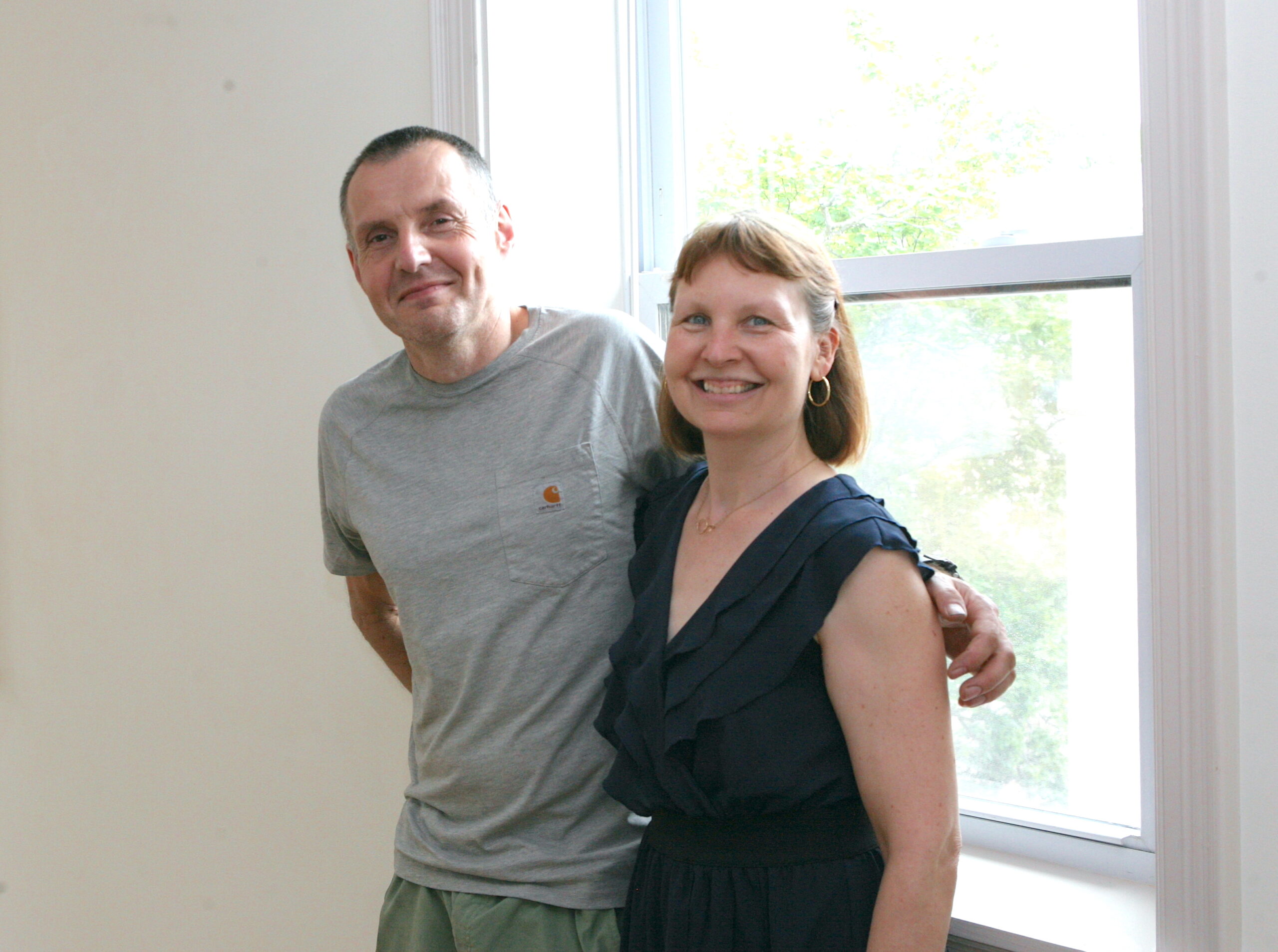 Vivian and Elisa Girard are celebrating the completion of their affordable housing experiment on Westville Street – where market rents are lower than official “affordable” rents. Seth Daniel photo